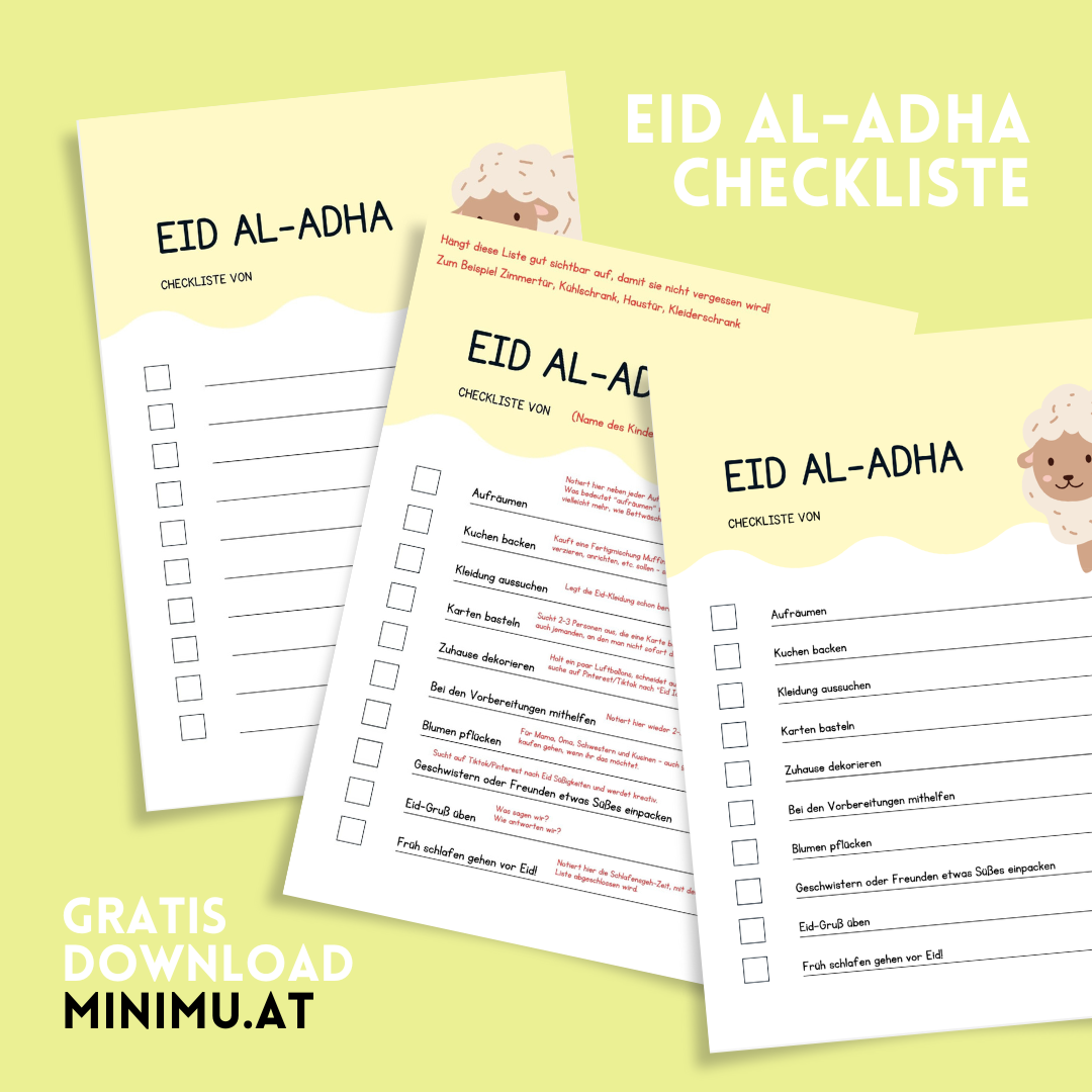 Eid Al-Adha Checkliste für Kinder