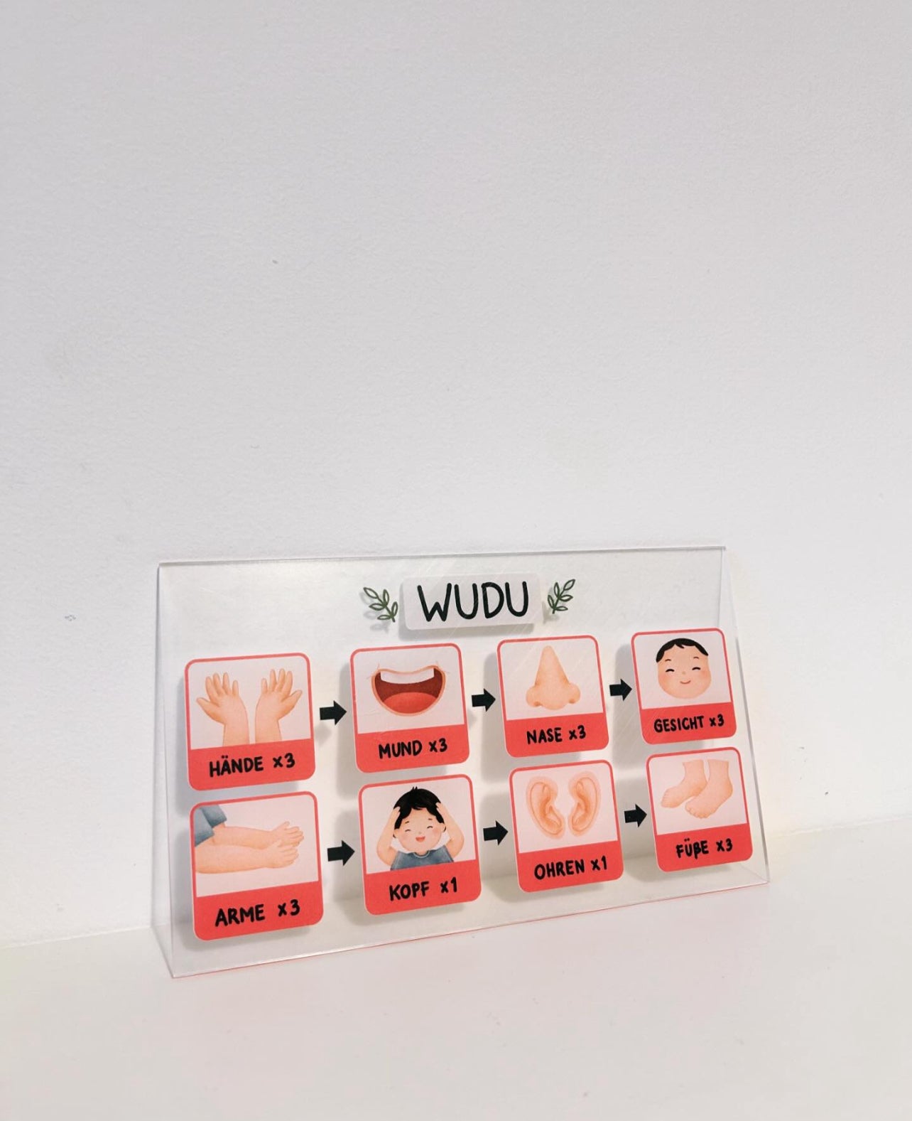 Wudu Tafel aus Acrylglas