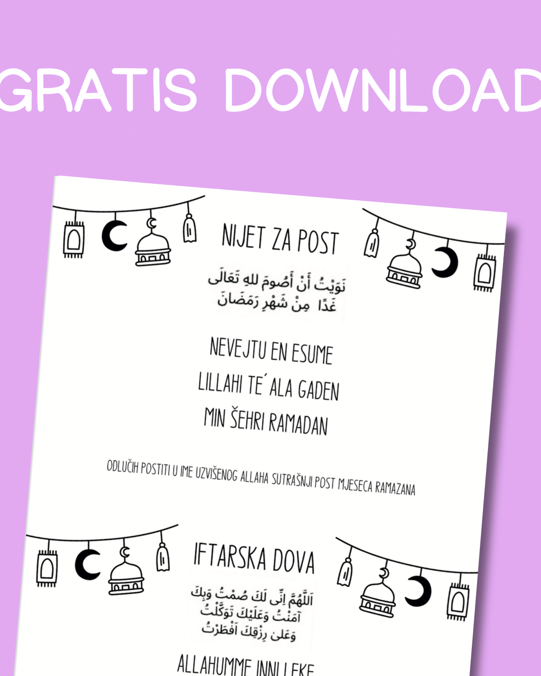 Nijet za post & Iftarska dova