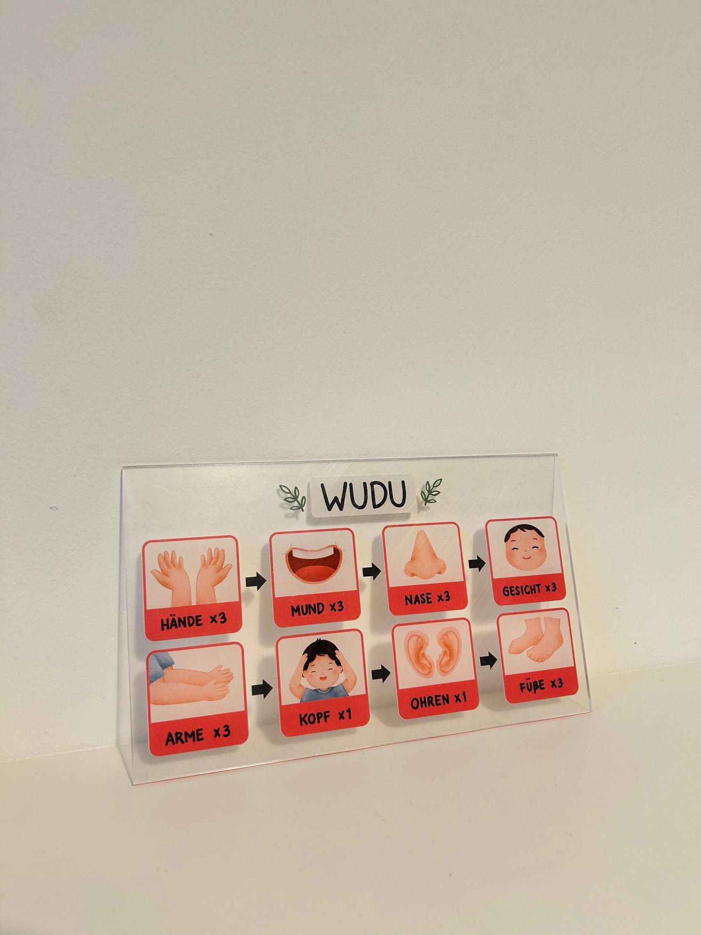 Wudu Tafel aus Acrylglas