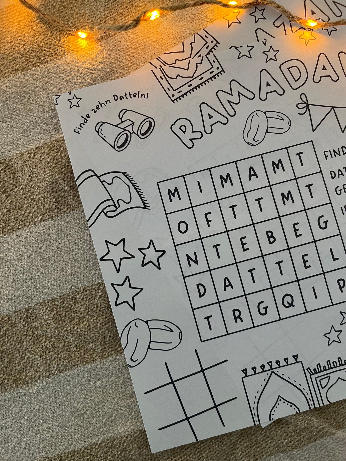 Ramadan Mubarak Platzset zum Ausdrucken
