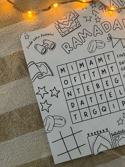 Ramadan Mubarak Platzset zum Ausdrucken