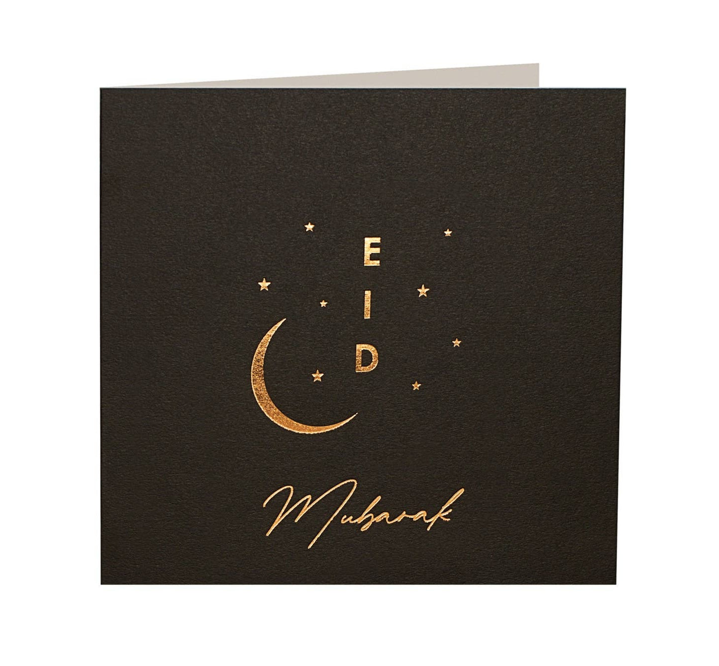 Eid Mubarak Grußkarte in Schwarz mit Goldfolie