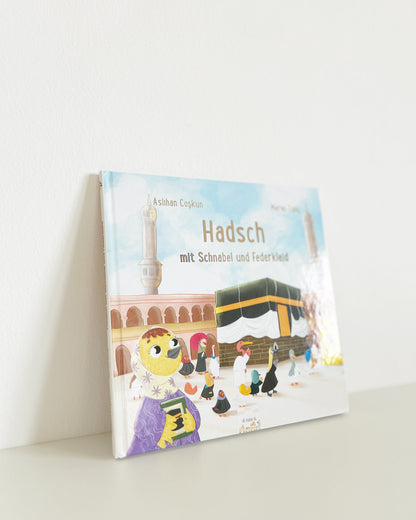Hadsch mit Schnabel und Federkleid