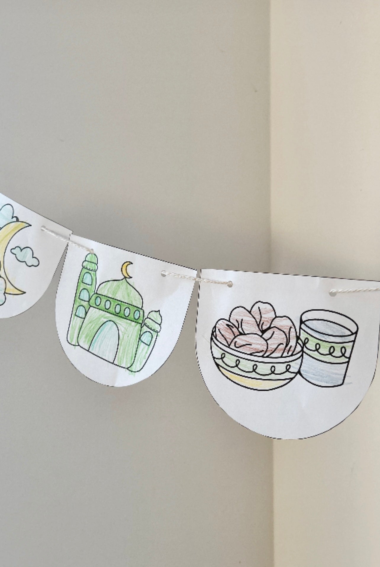 Ramadan Girlande zum Ausmalen