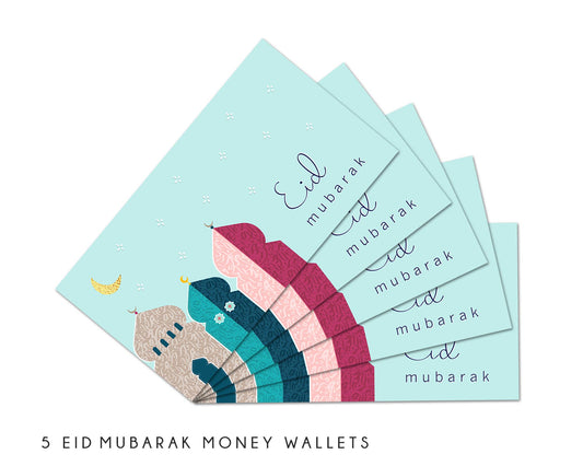 Geldumschläge "Eid Mubarak" im Multipack (5 Stück)